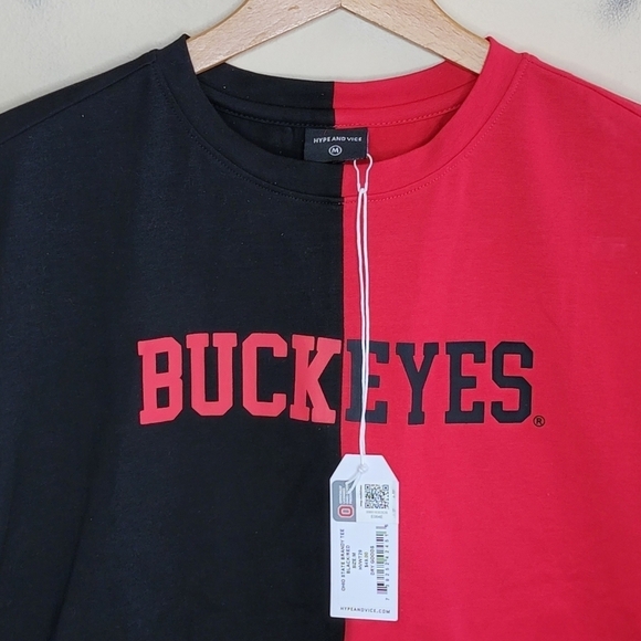 NWT Hype & Vice | Ohio State Buckeyes Brandy Cropped Colorblock Graphic Tee - Picture 2 of 5